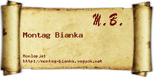 Montag Bianka névjegykártya